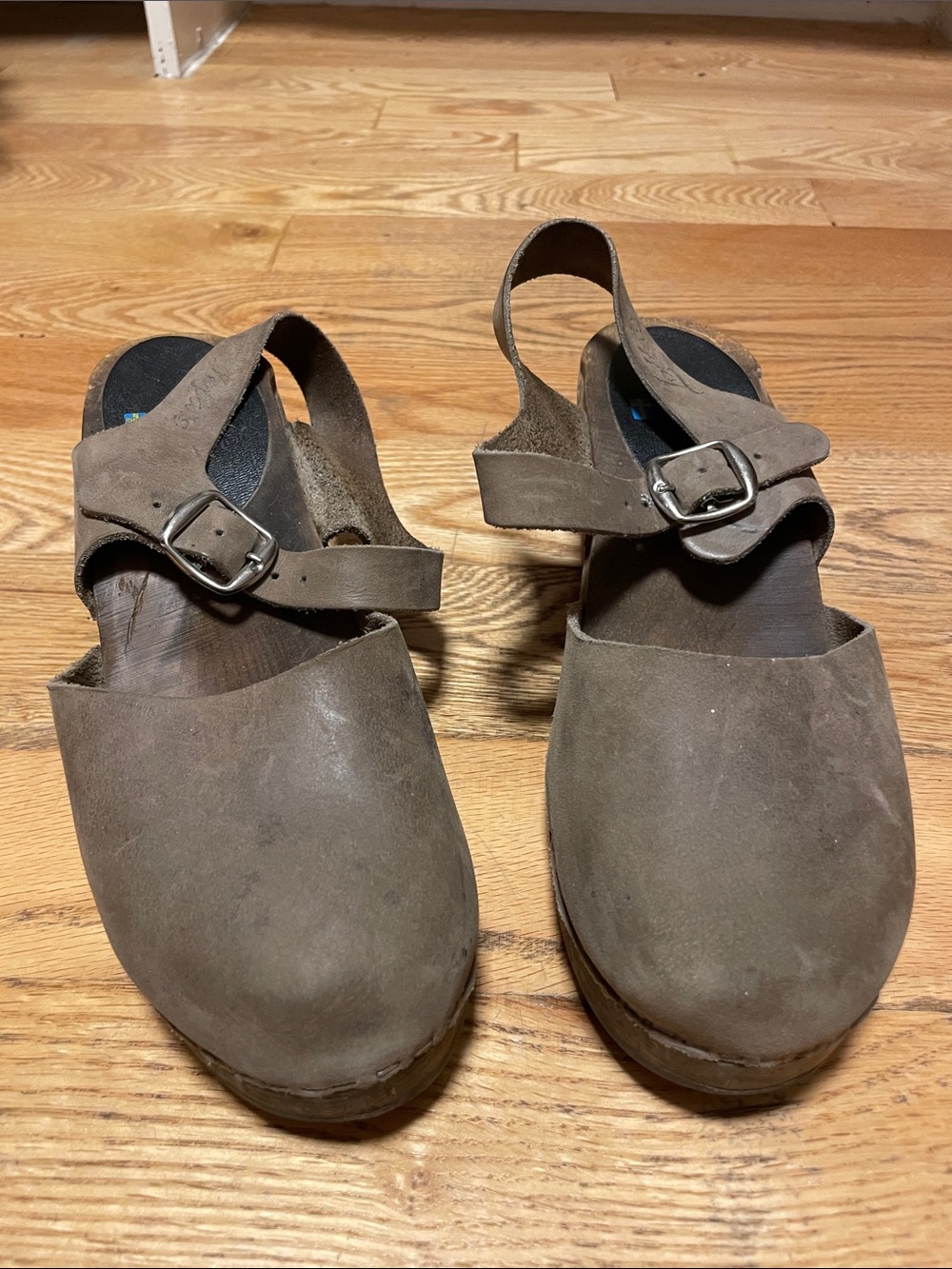 Lotta From Stockholm Tan Leather Buckle Clog Mules